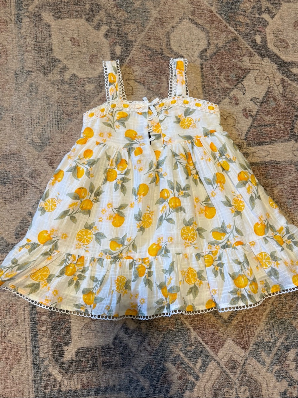 Cynthia Rowley White Sundress with Citrus Print